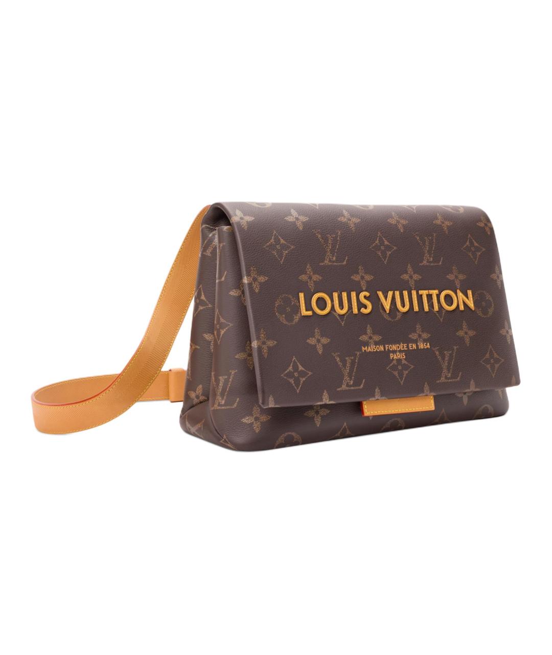 LOUIS VUITTON Коричневая кожаная сумка на плечо, фото 2