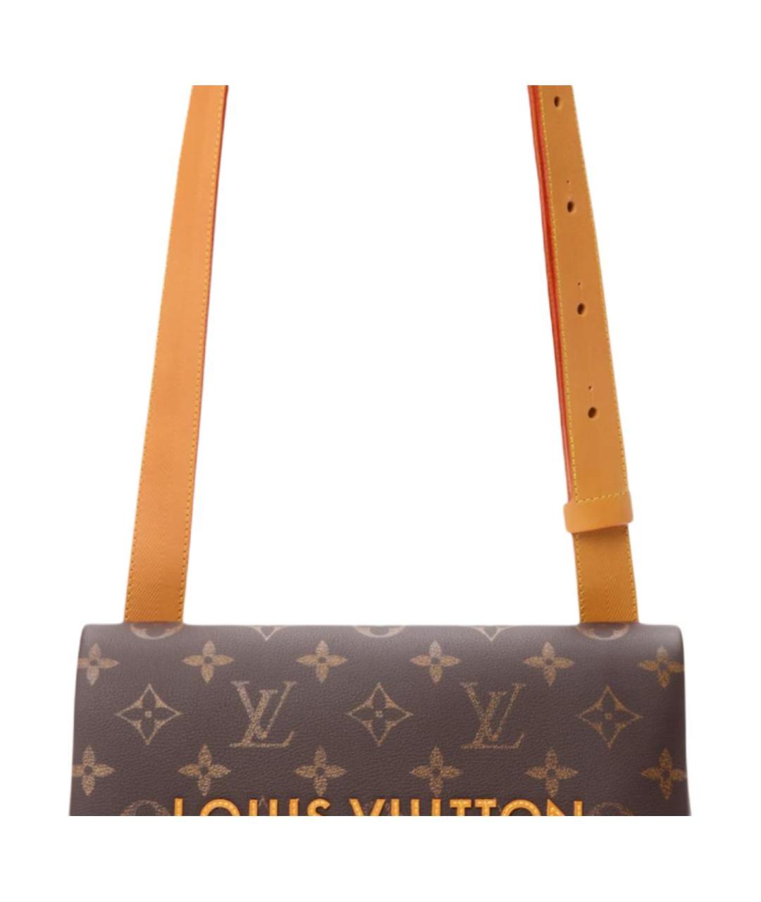 LOUIS VUITTON Коричневая кожаная сумка на плечо, фото 5