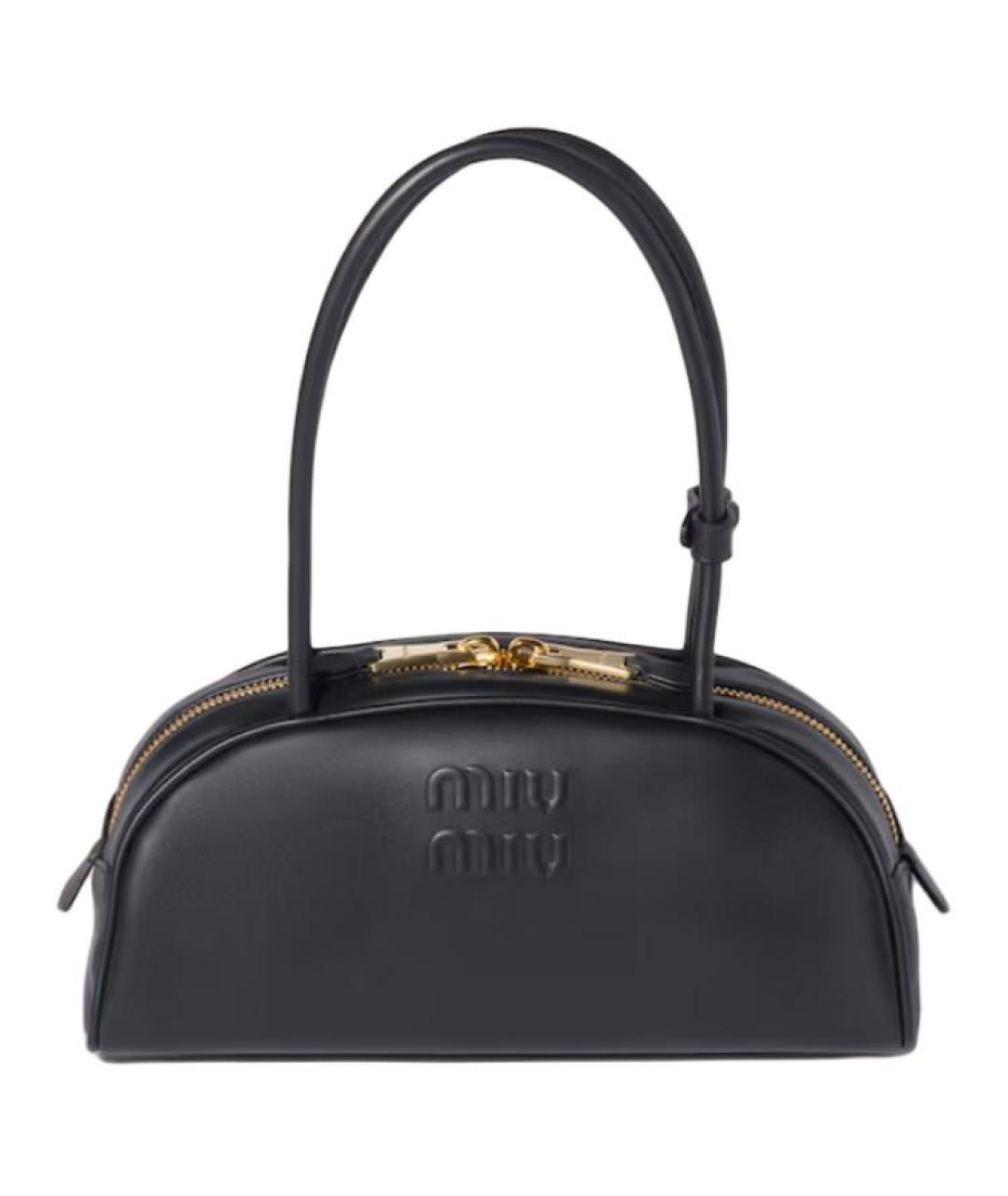 MIU MIU Черная кожаная сумка через плечо, фото 1