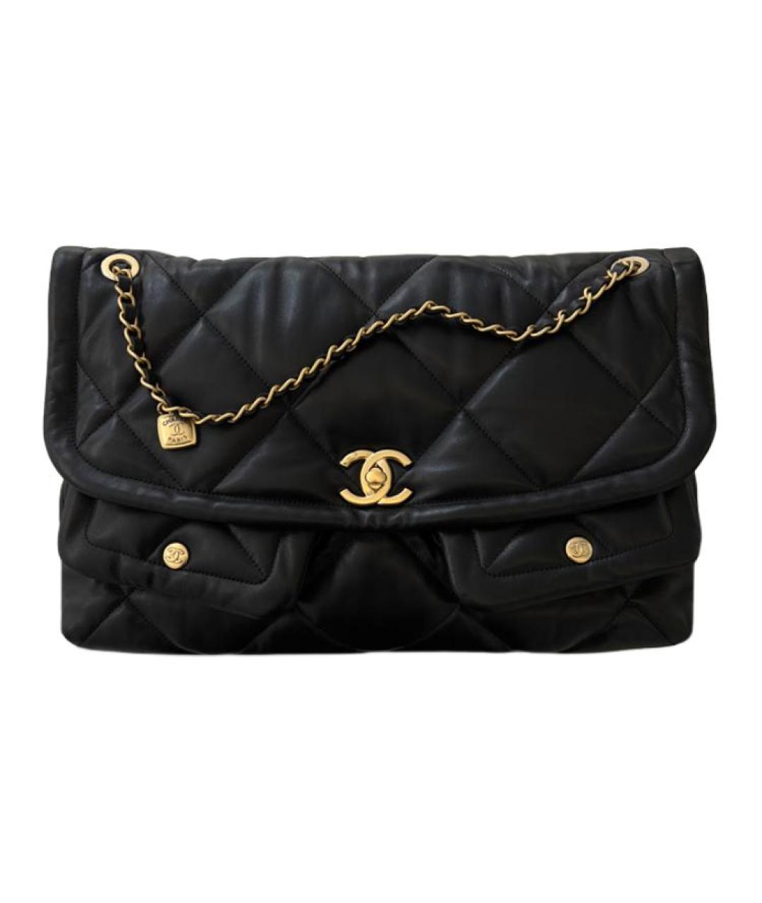 CHANEL Черная кожаная сумка через плечо, фото 1