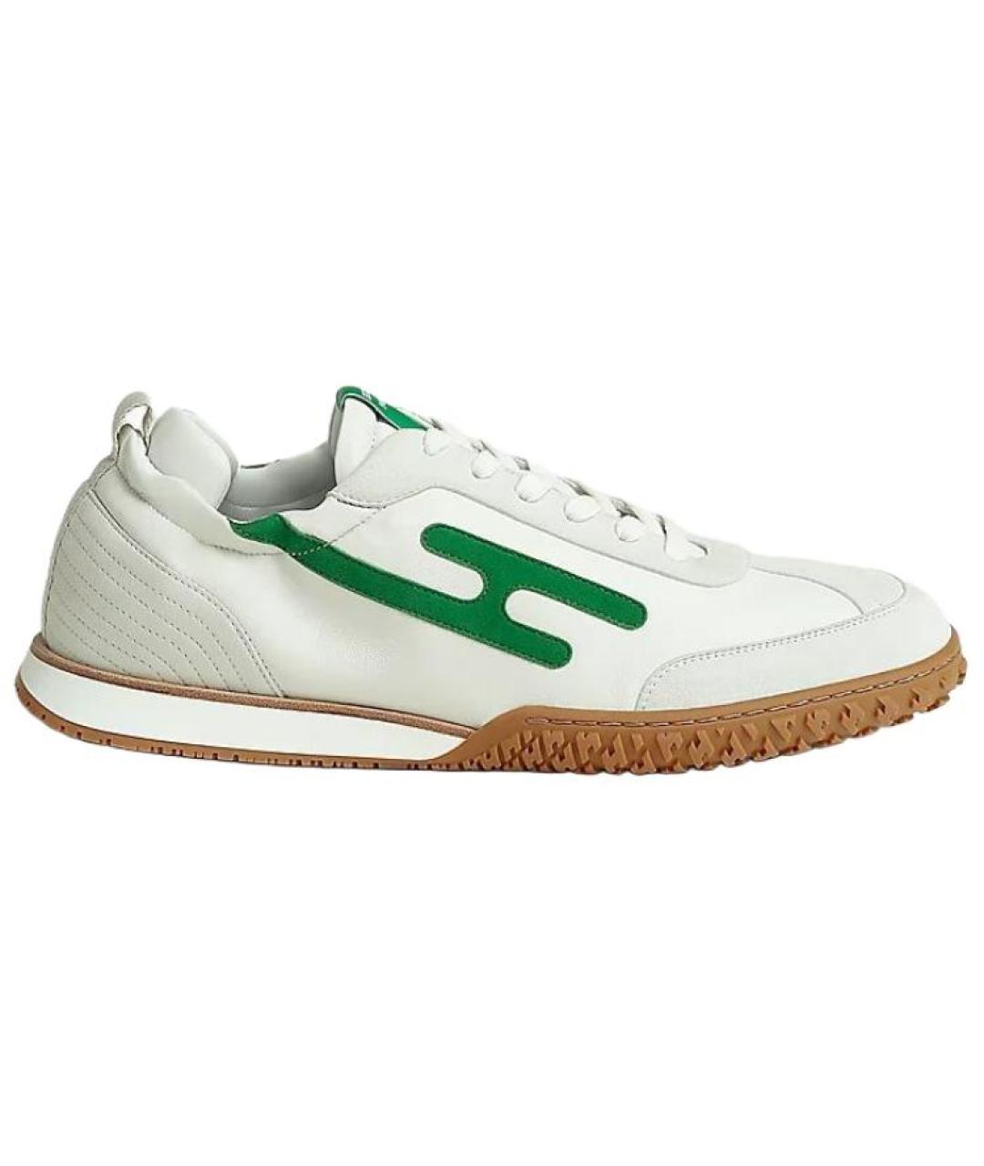 HERMES Белые кожаные низкие кроссовки / кеды, фото 1