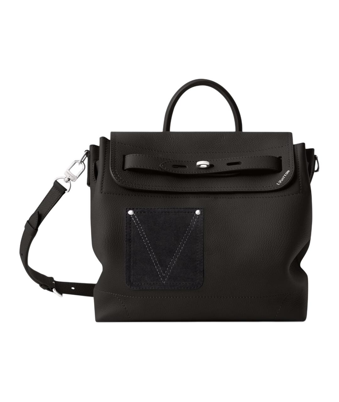 LOUIS VUITTON Черная кожаная сумка тоут, фото 1