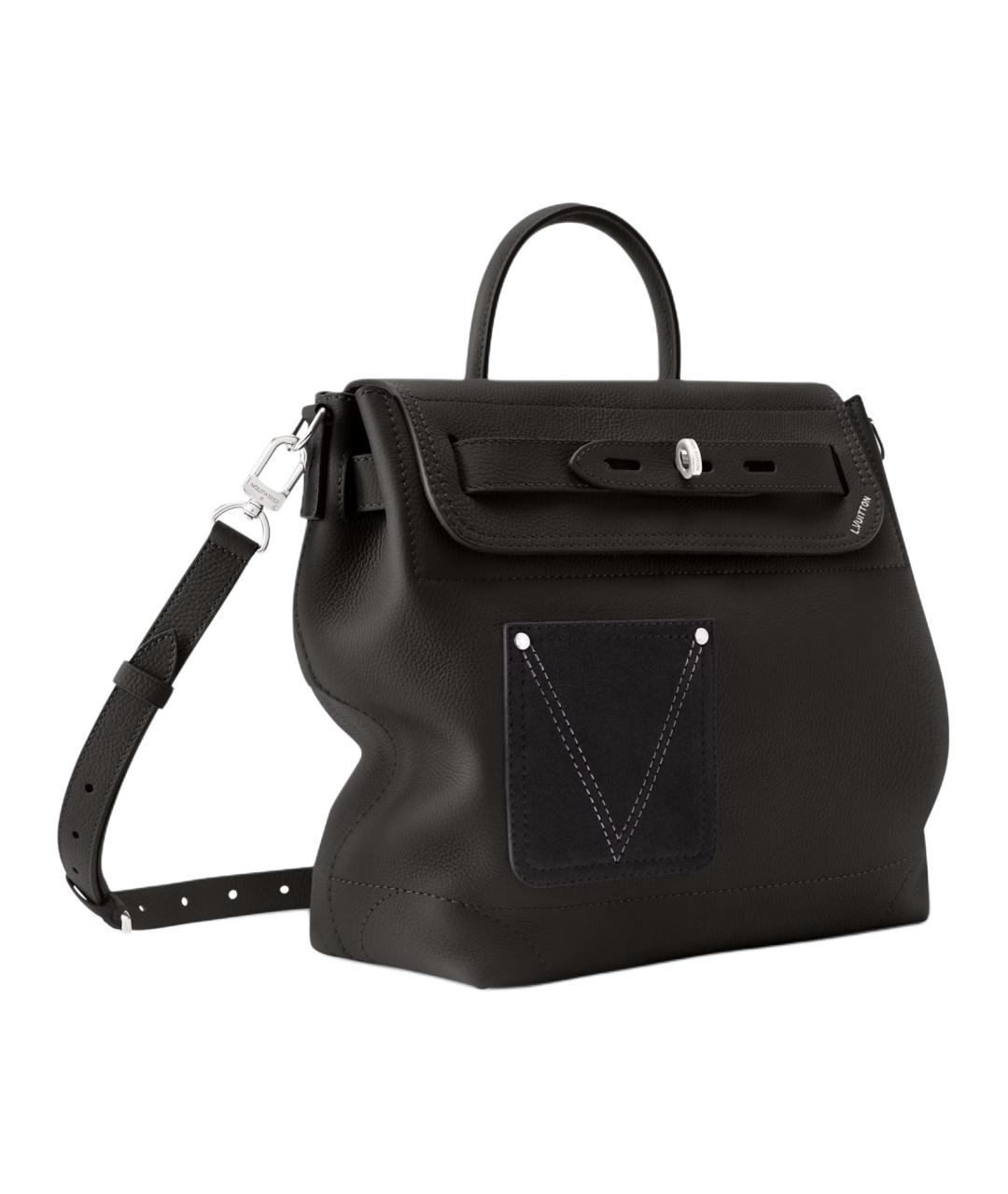 LOUIS VUITTON Черная кожаная сумка тоут, фото 3