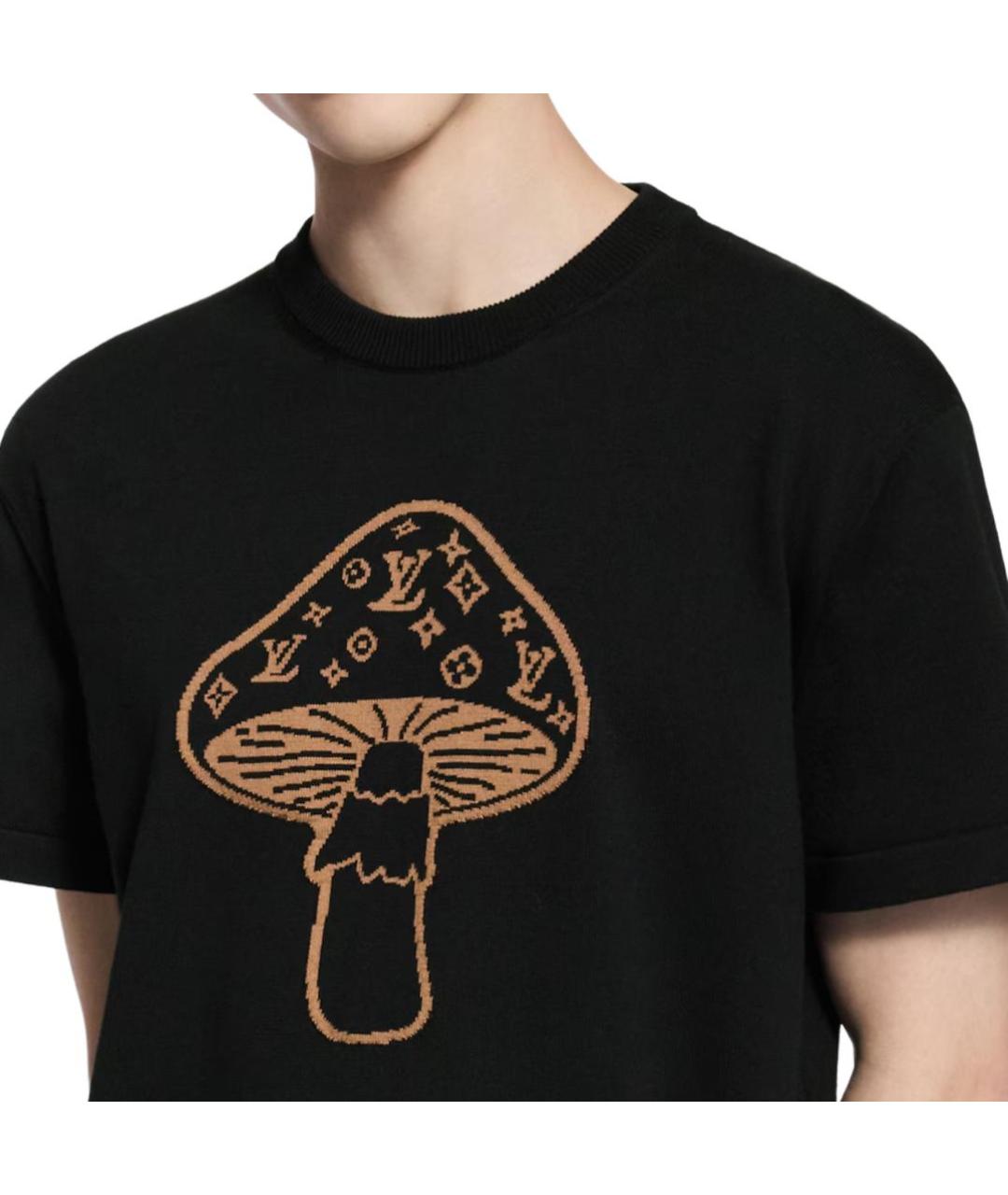 LOUIS VUITTON Черная хлопковая футболка, фото 5