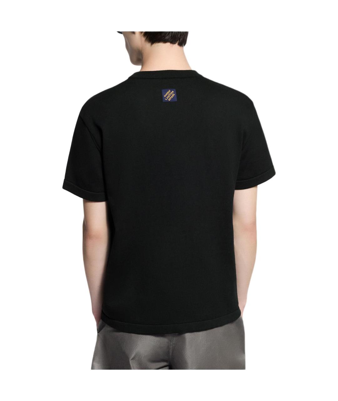 LOUIS VUITTON Черная хлопковая футболка, фото 3