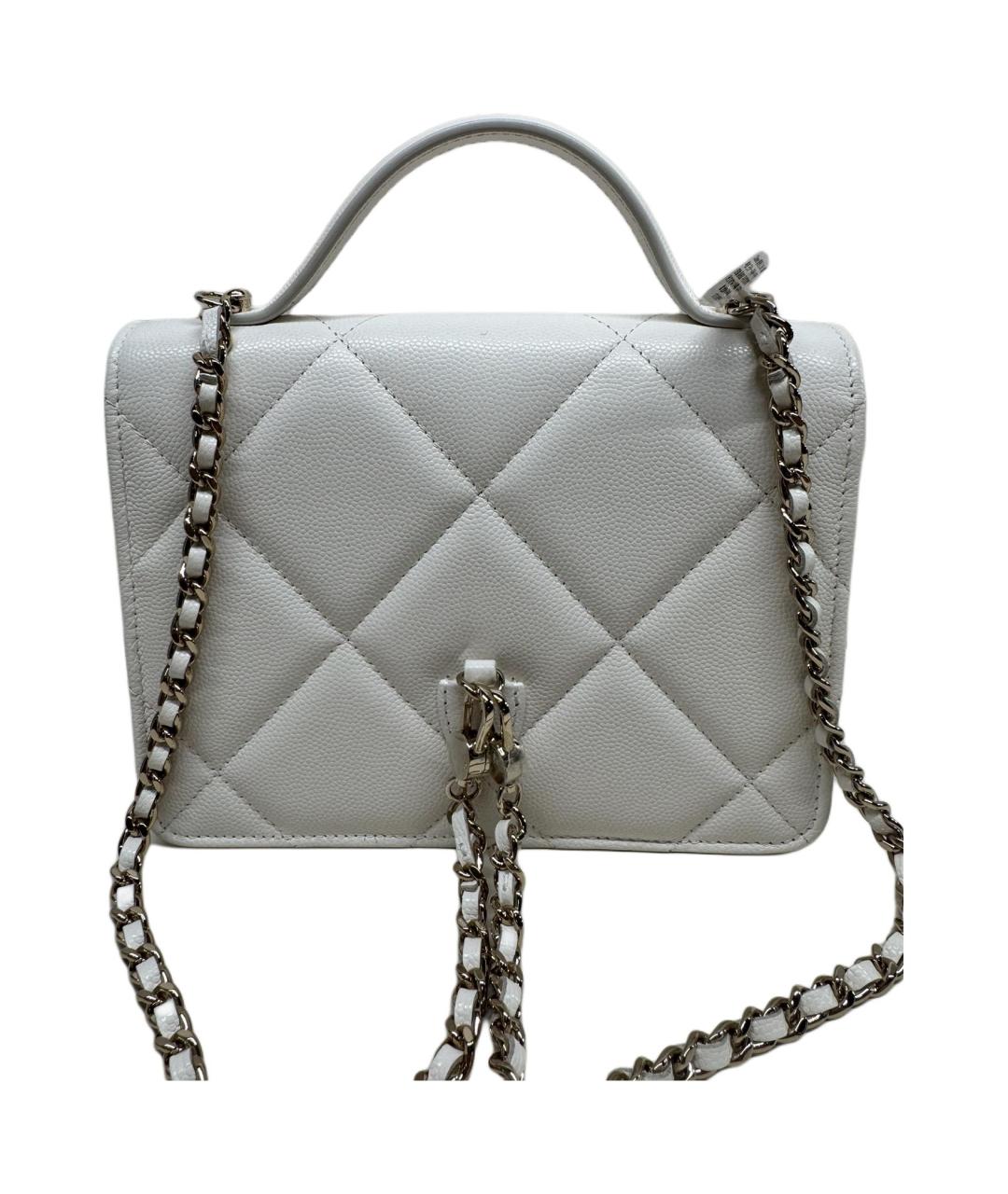 CHANEL Белая кожаная сумка через плечо, фото 4