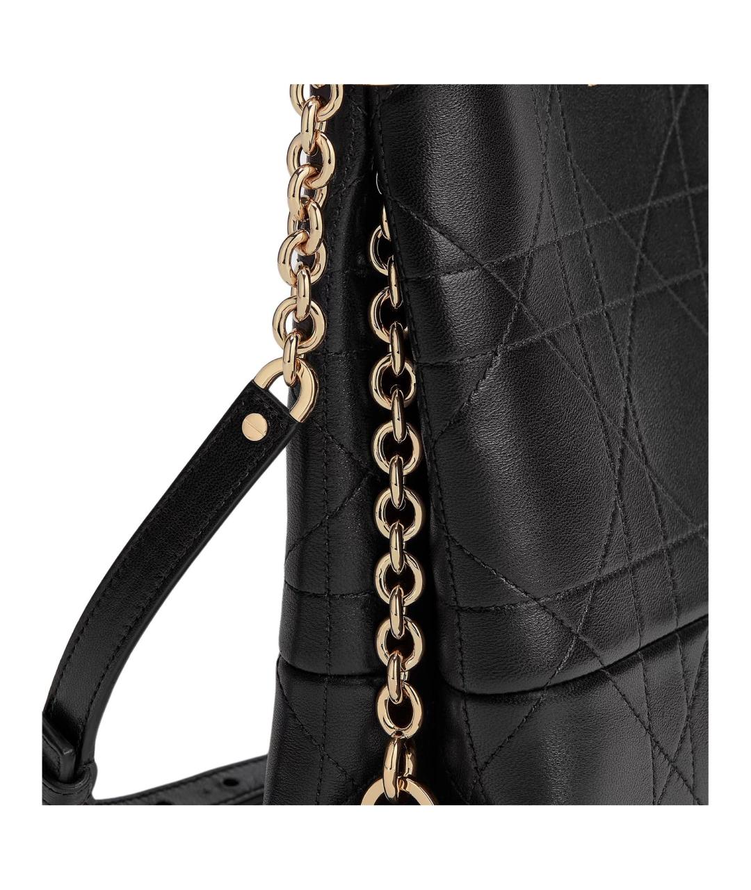 CHRISTIAN DIOR Черная кожаная сумка через плечо, фото 3