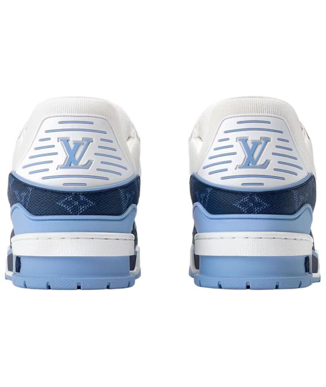 LOUIS VUITTON Темно-синие кожаные низкие кроссовки / кеды, фото 5