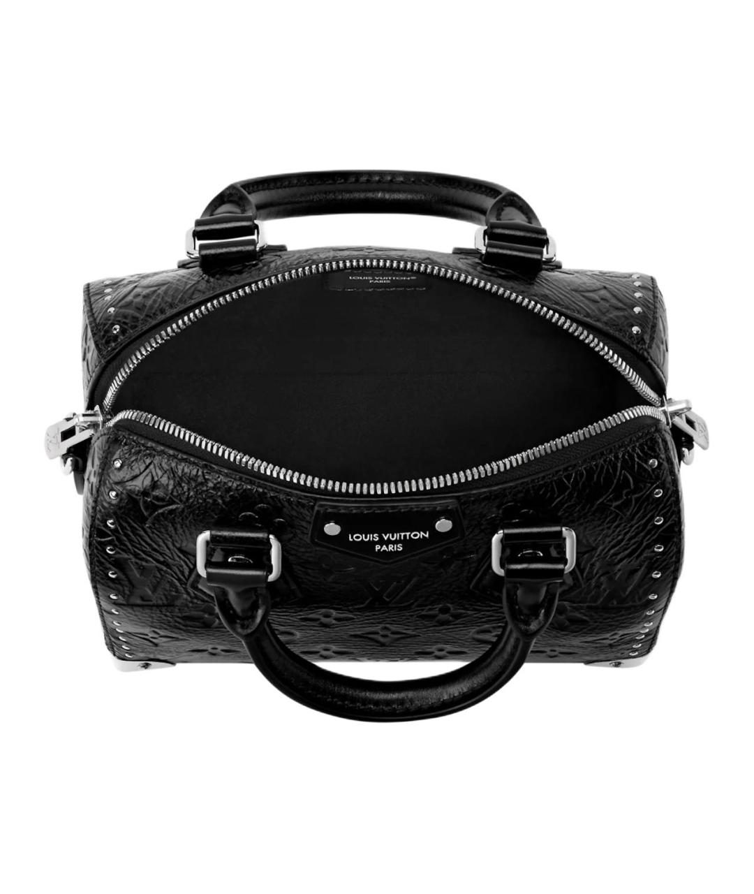 LOUIS VUITTON Черная кожаная сумка через плечо, фото 4