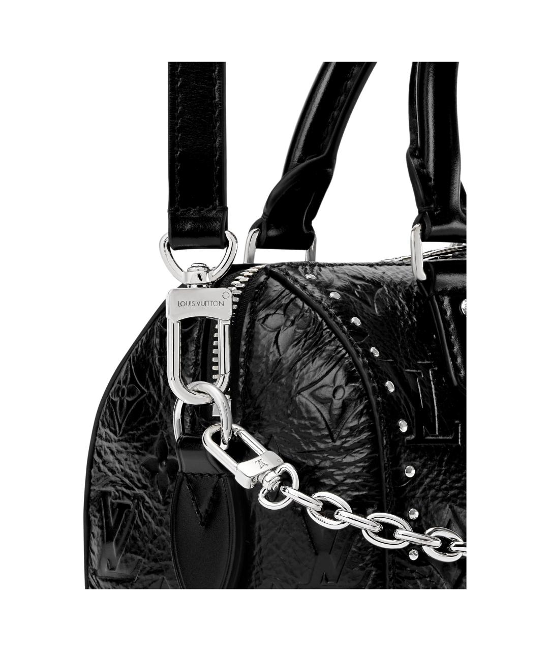 LOUIS VUITTON Черная кожаная сумка через плечо, фото 5