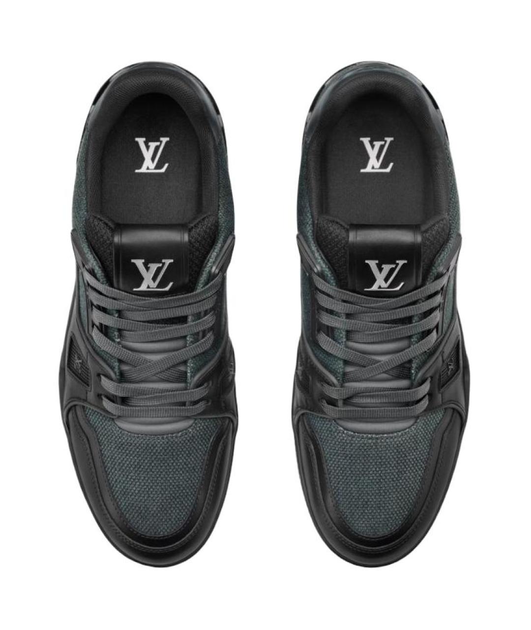 LOUIS VUITTON Черные кожаные низкие кроссовки / кеды, фото 4