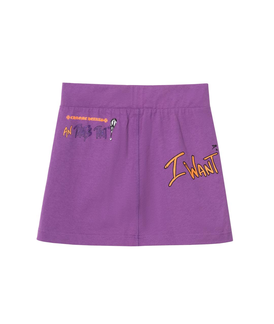 CHROME HEARTS Фиолетовая хлопковая юбка-шорты, фото 2