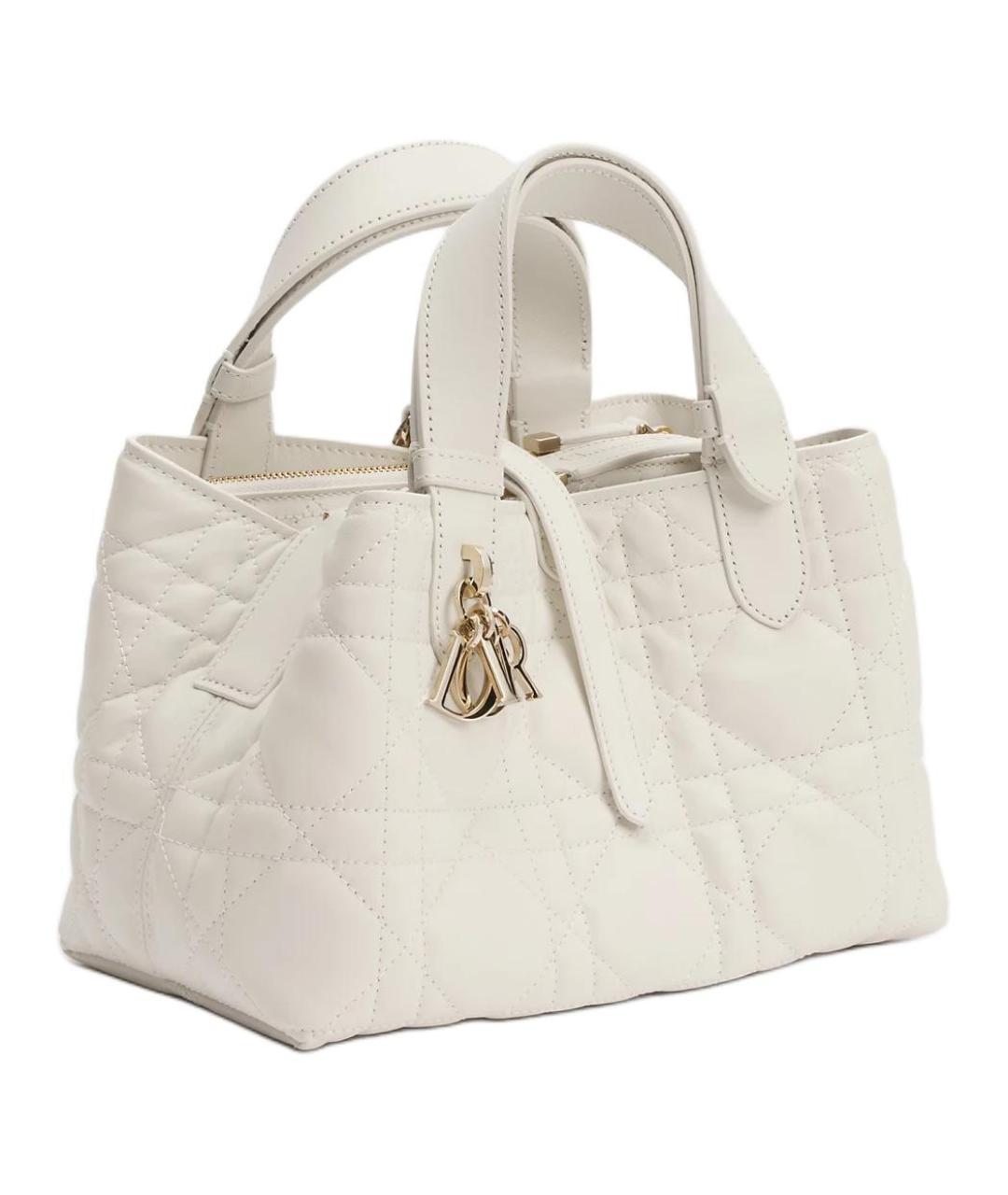 CHRISTIAN DIOR Белая кожаная сумка через плечо, фото 2