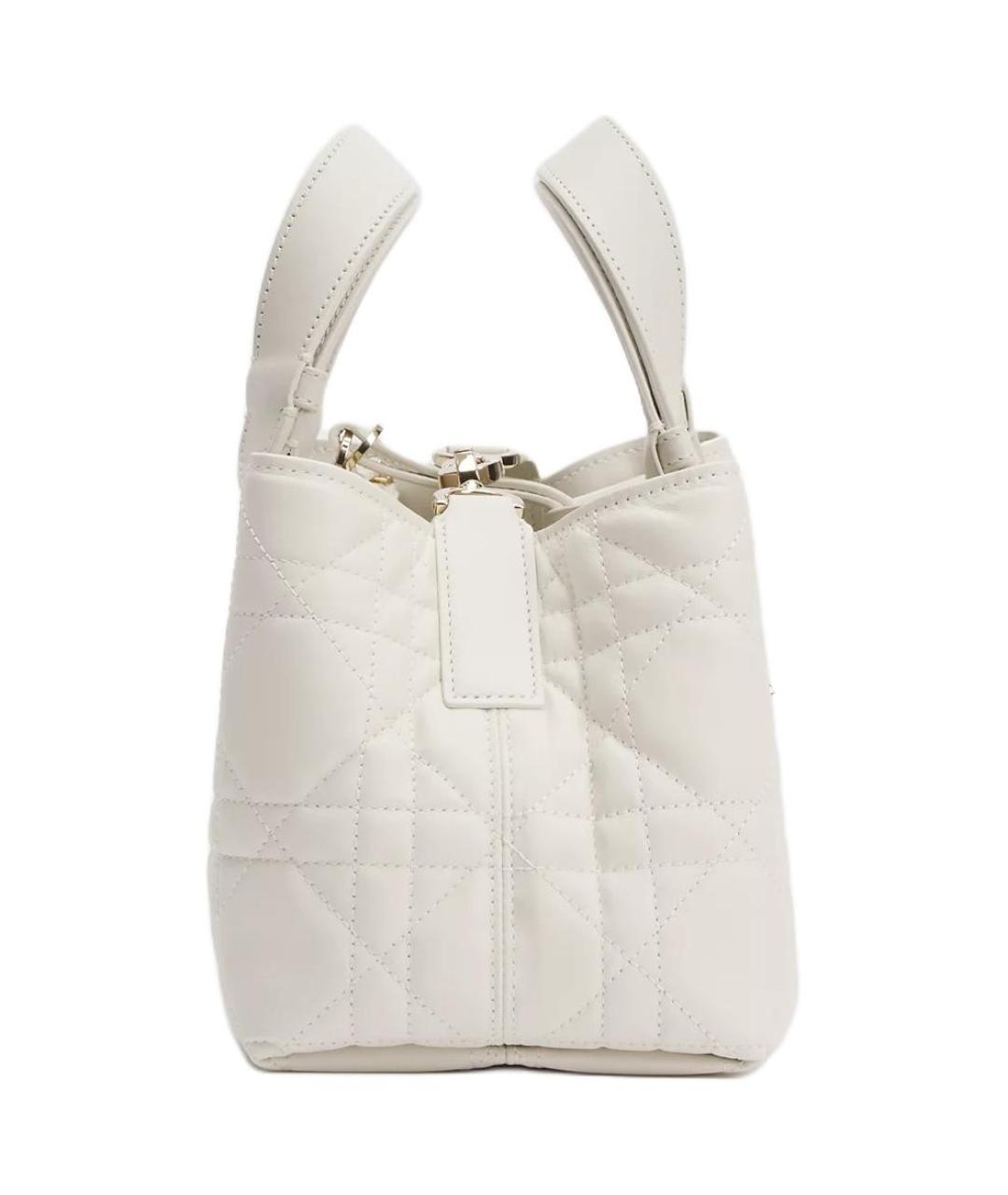 CHRISTIAN DIOR Белая кожаная сумка через плечо, фото 3