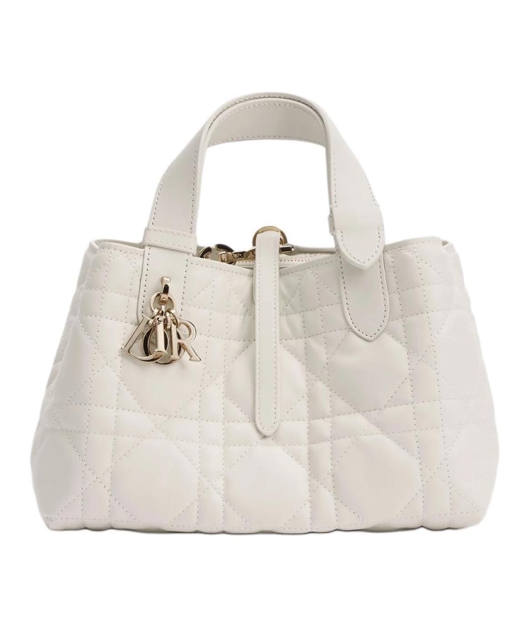 CHRISTIAN DIOR Белая кожаная сумка через плечо, фото 1