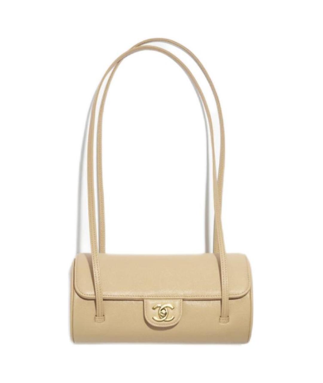 CHANEL Бежевая кожаная сумка через плечо, фото 1