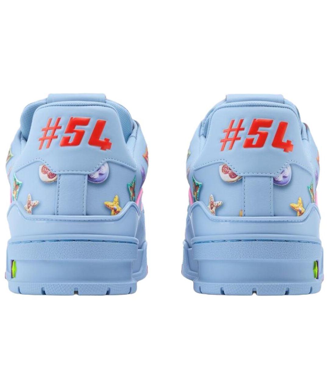 LOUIS VUITTON Синие кожаные низкие кроссовки / кеды, фото 5