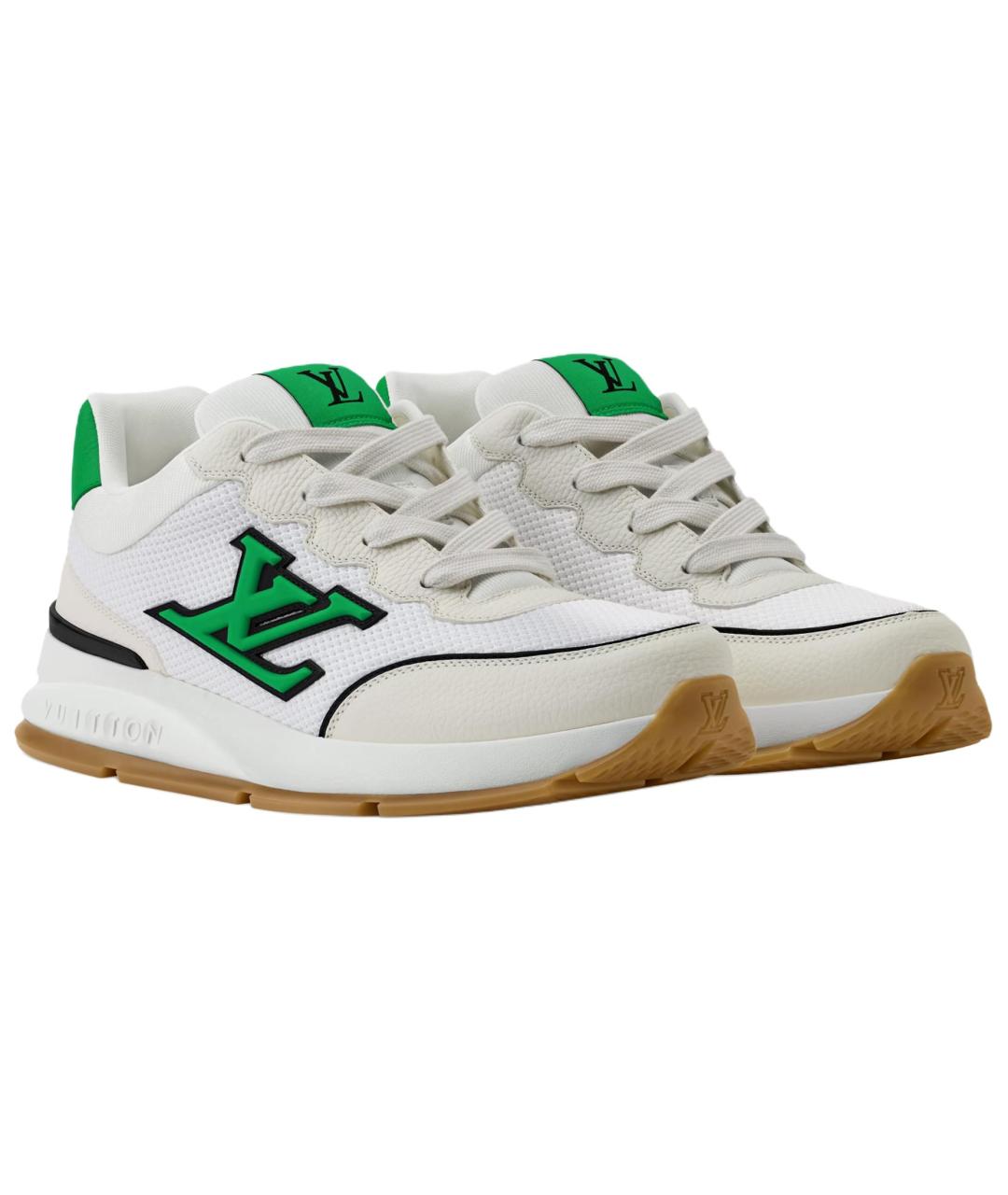 LOUIS VUITTON Белые кожаные низкие кроссовки / кеды, фото 3