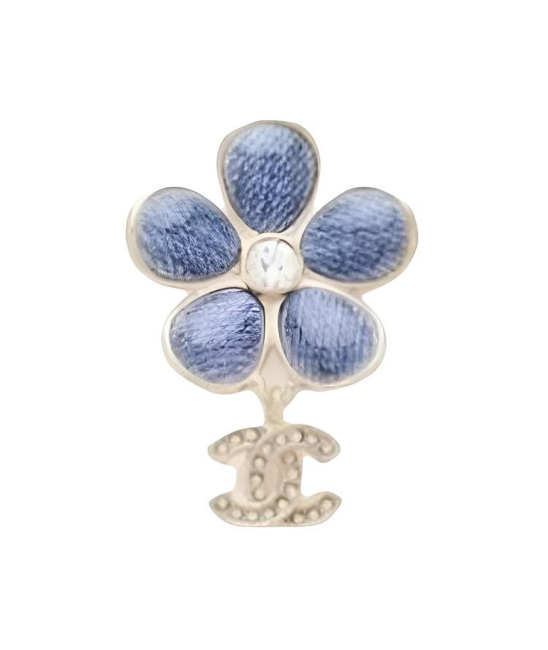 CHANEL Синие металлические серьги, фото 2