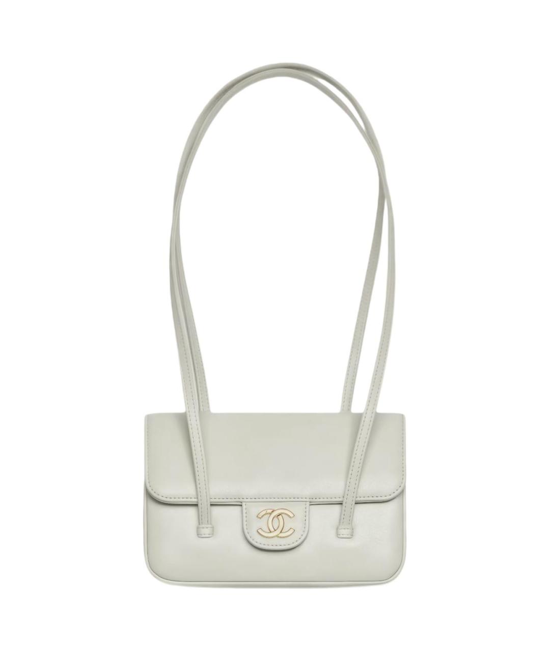 CHANEL Белая кожаная сумка через плечо, фото 1