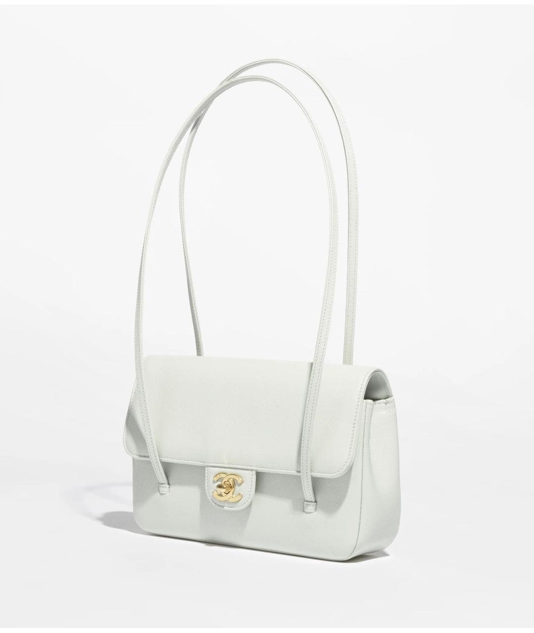 CHANEL Белая кожаная сумка через плечо, фото 2