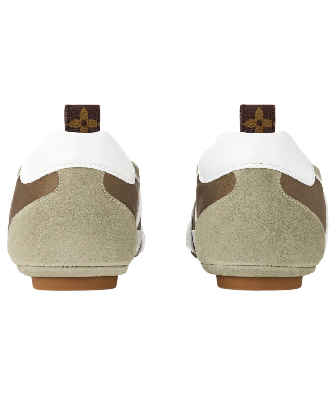 LOUIS VUITTON Хаки кожаные кроссовки, фото 5