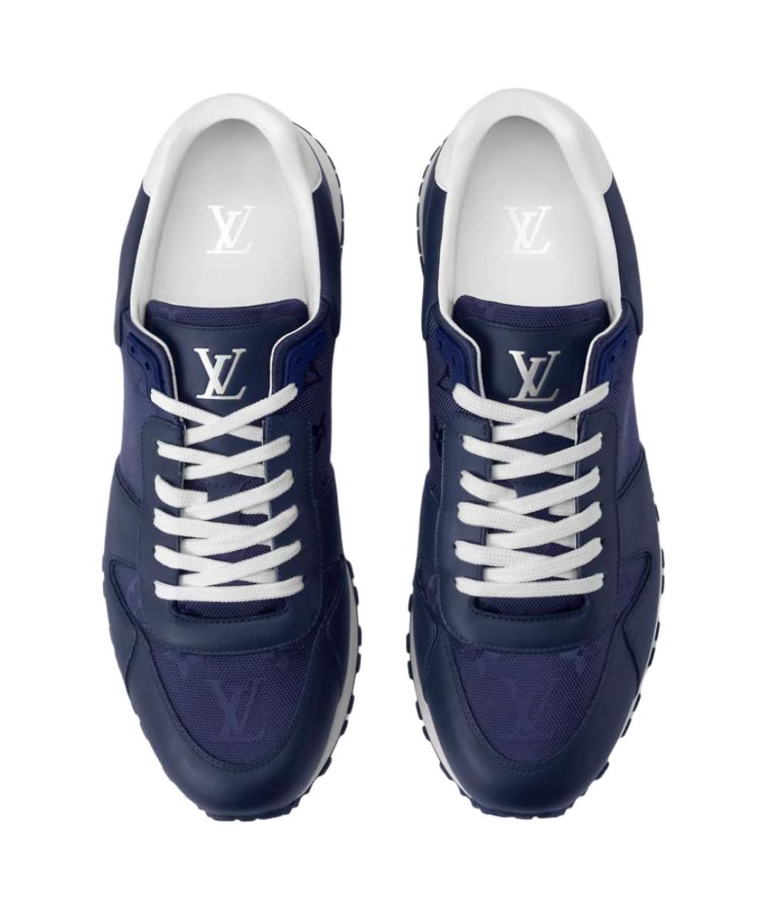 LOUIS VUITTON Темно-синие кожаные низкие кроссовки / кеды, фото 4