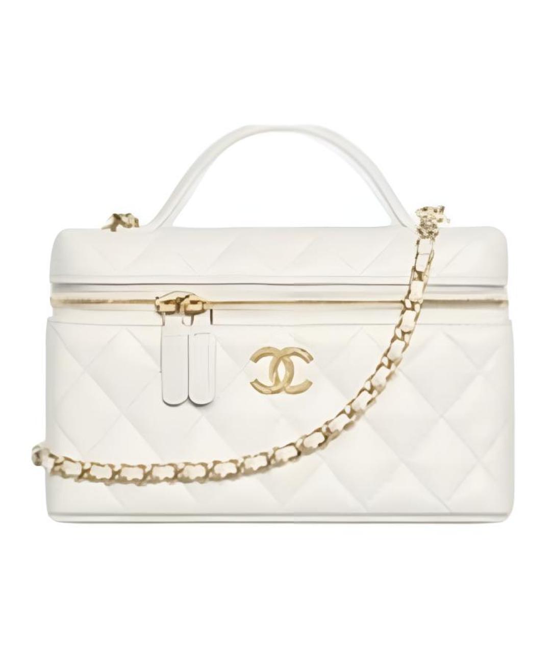 CHANEL Белая кожаная косметичка, фото 1