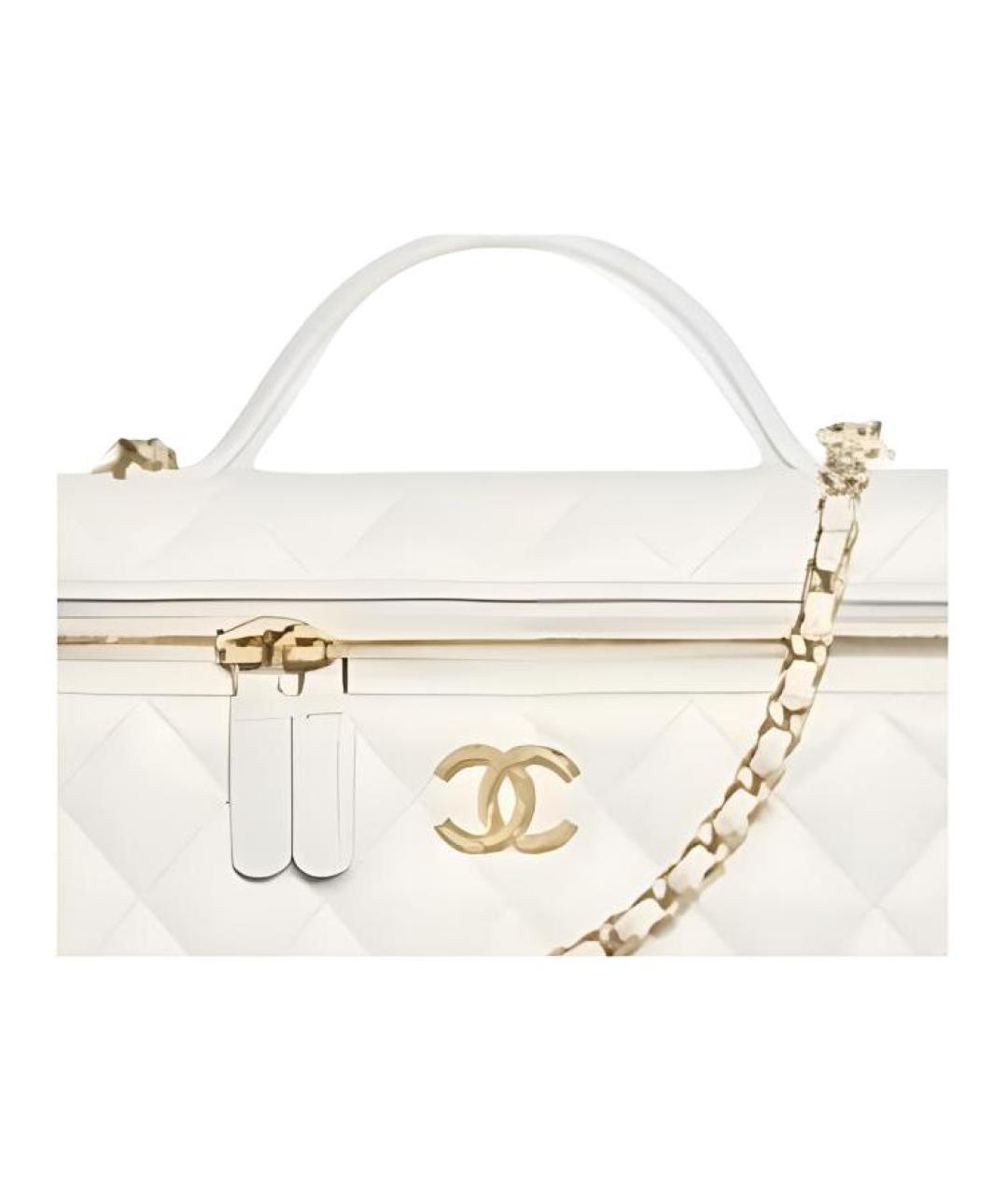 CHANEL Белая кожаная косметичка, фото 2