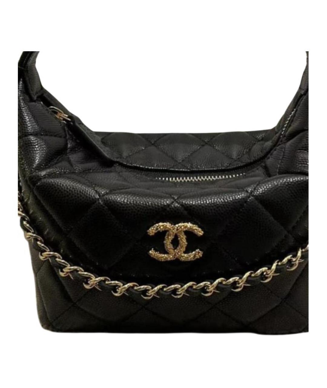 CHANEL Черная кожаная сумка через плечо, фото 2