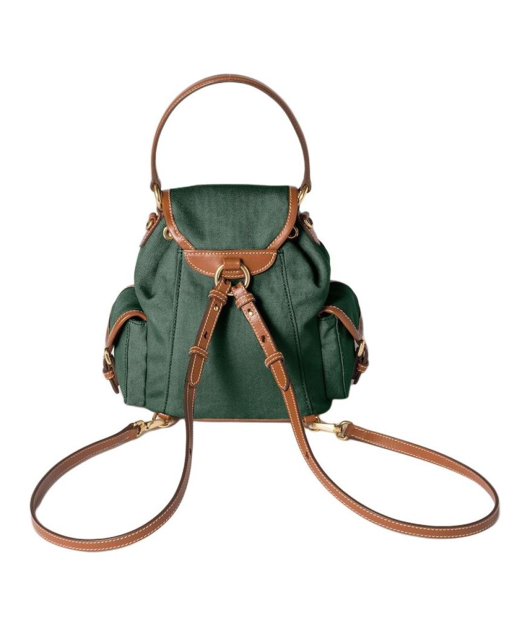 MIU MIU Зеленый хлопковый рюкзак, фото 3