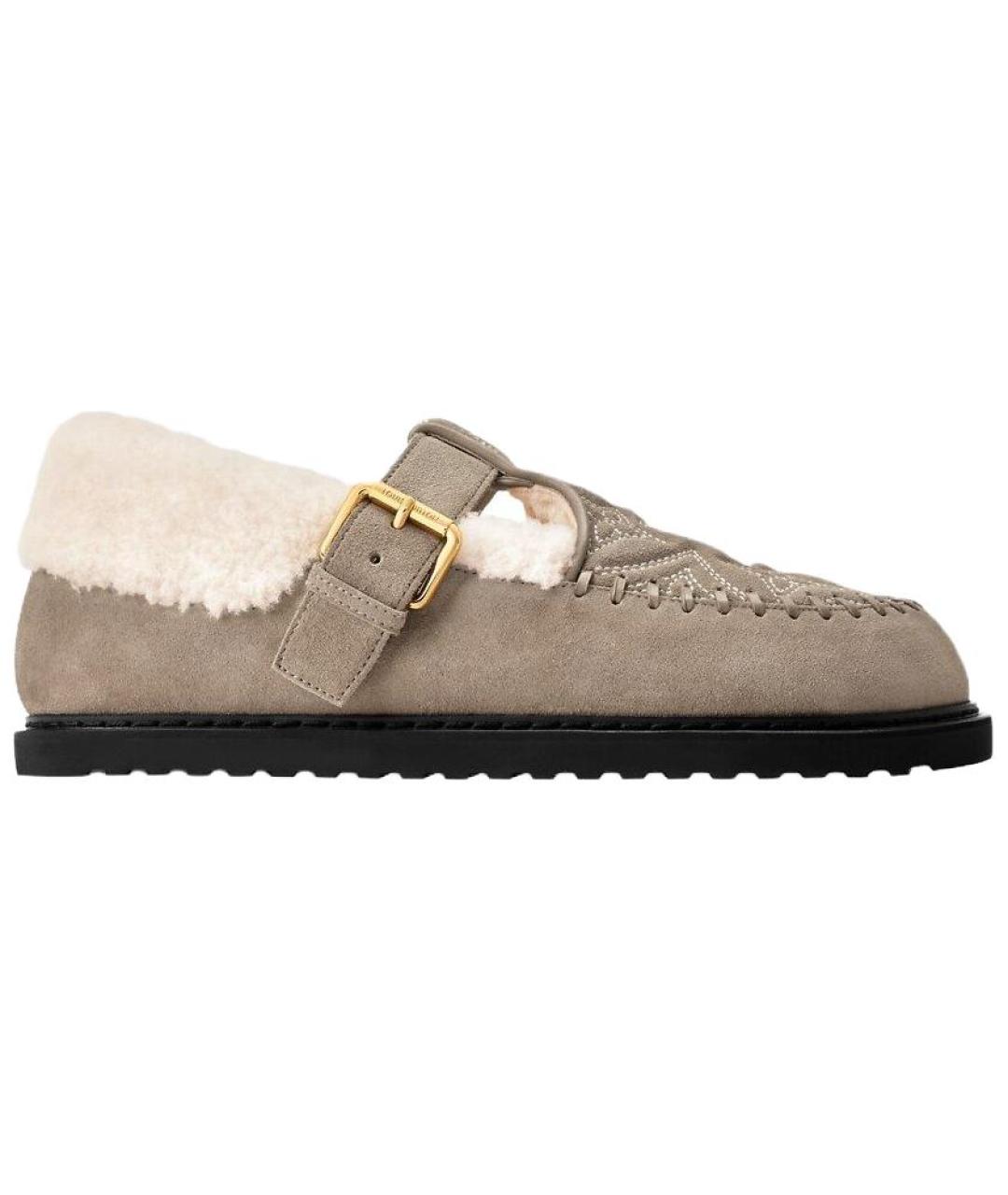 LOUIS VUITTON Бежевые нубуковые сабо, фото 1