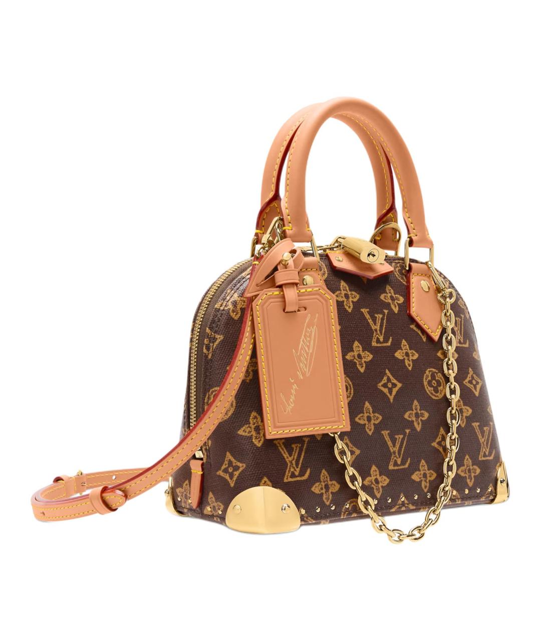 LOUIS VUITTON Коричневая кожаная сумка через плечо, фото 2