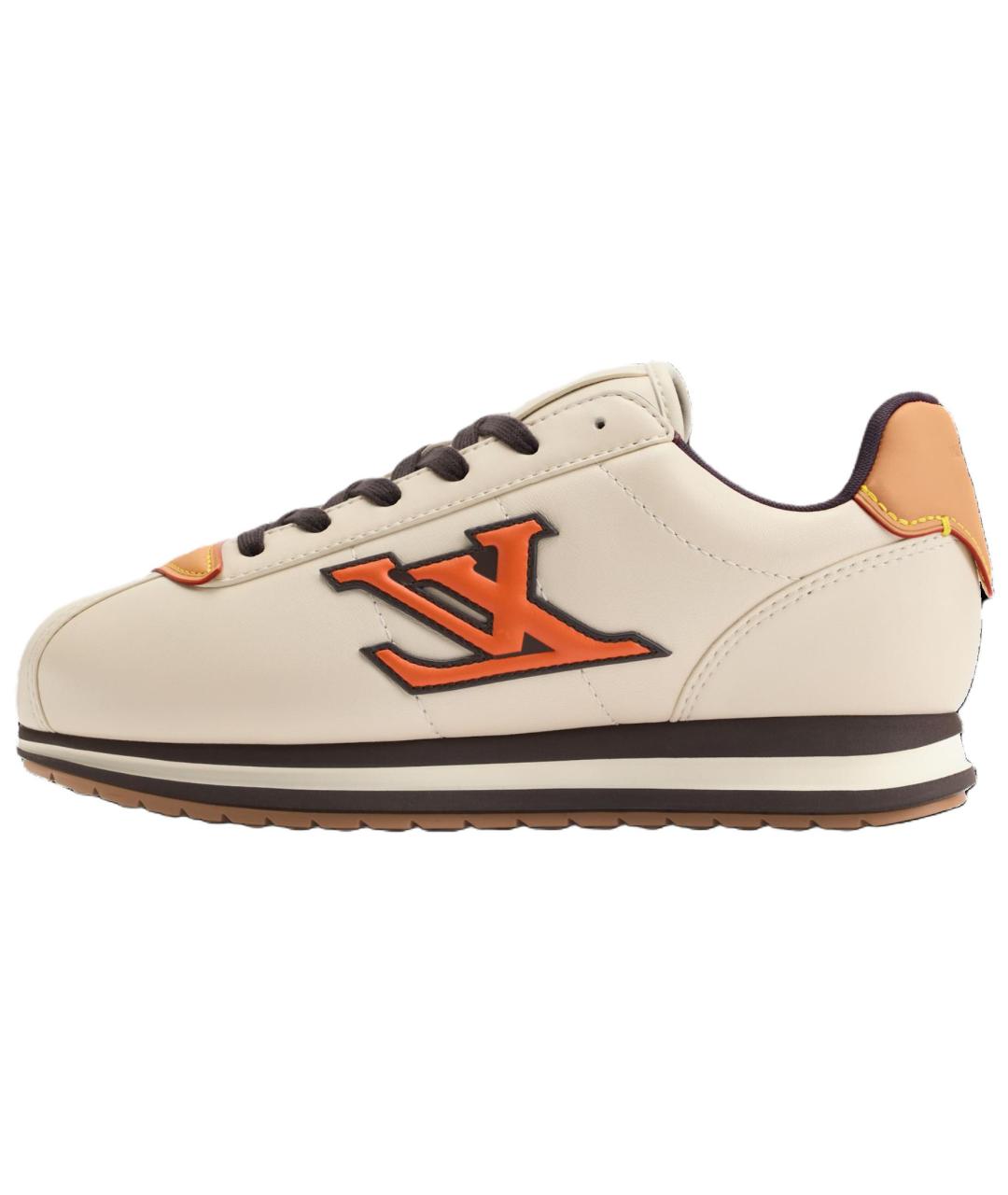 LOUIS VUITTON Бежевые кожаные низкие кроссовки / кеды, фото 2