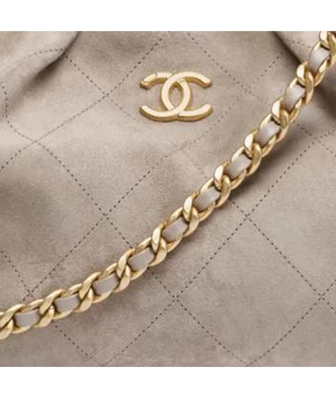 CHANEL Бежевая замшевая сумка через плечо, фото 3