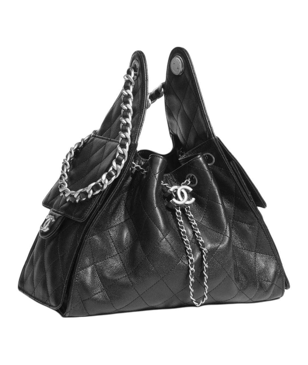 CHANEL Черная кожаная сумка через плечо, фото 2