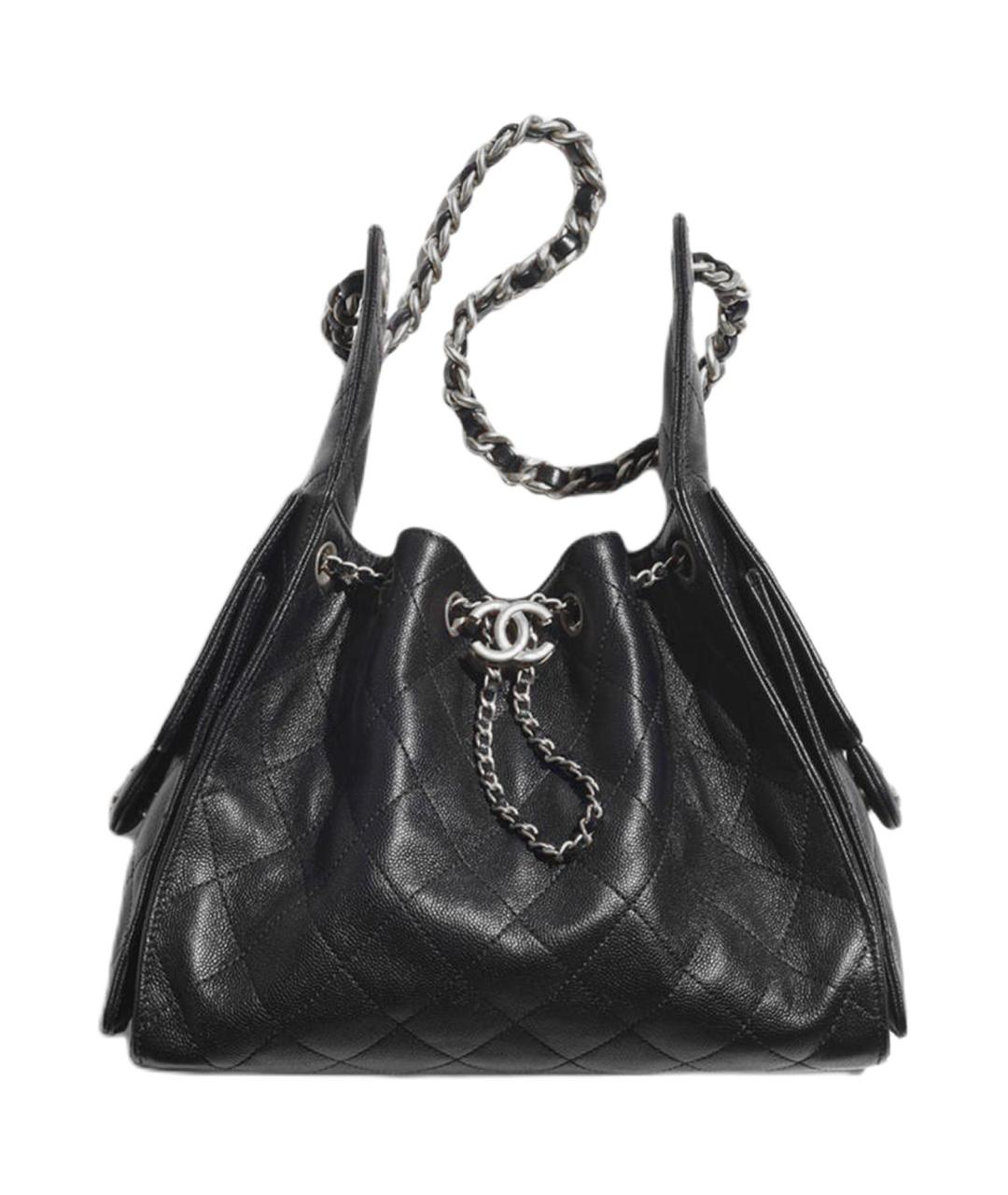CHANEL Черная кожаная сумка через плечо, фото 1