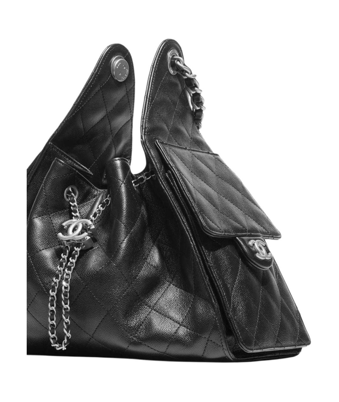 CHANEL Черная кожаная сумка через плечо, фото 4