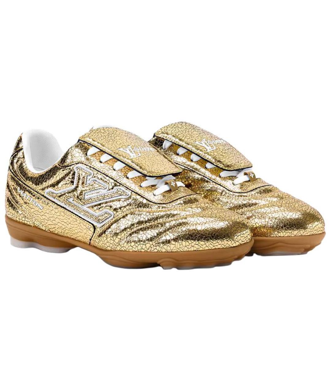 LOUIS VUITTON Золотые кожаные кеды, фото 3