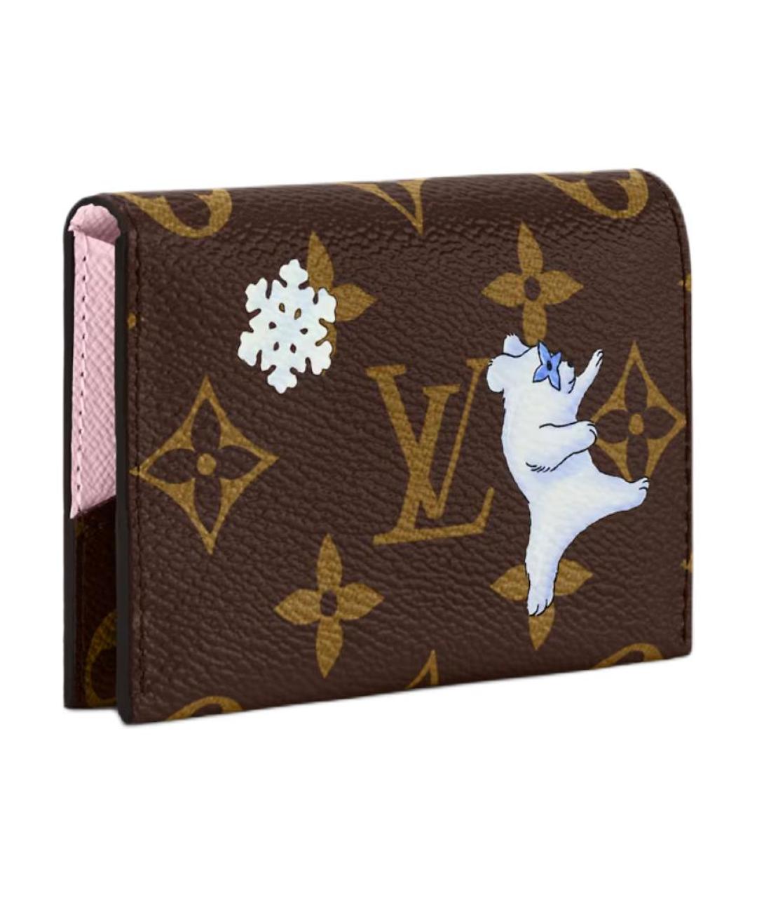 LOUIS VUITTON Коричневый кожаный кардхолдер, фото 2