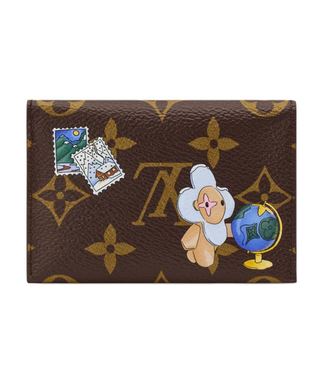 LOUIS VUITTON Коричневый кожаный кардхолдер, фото 3