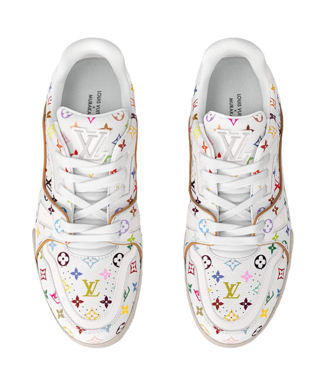 LOUIS VUITTON Белые кожаные кроссовки, фото 4