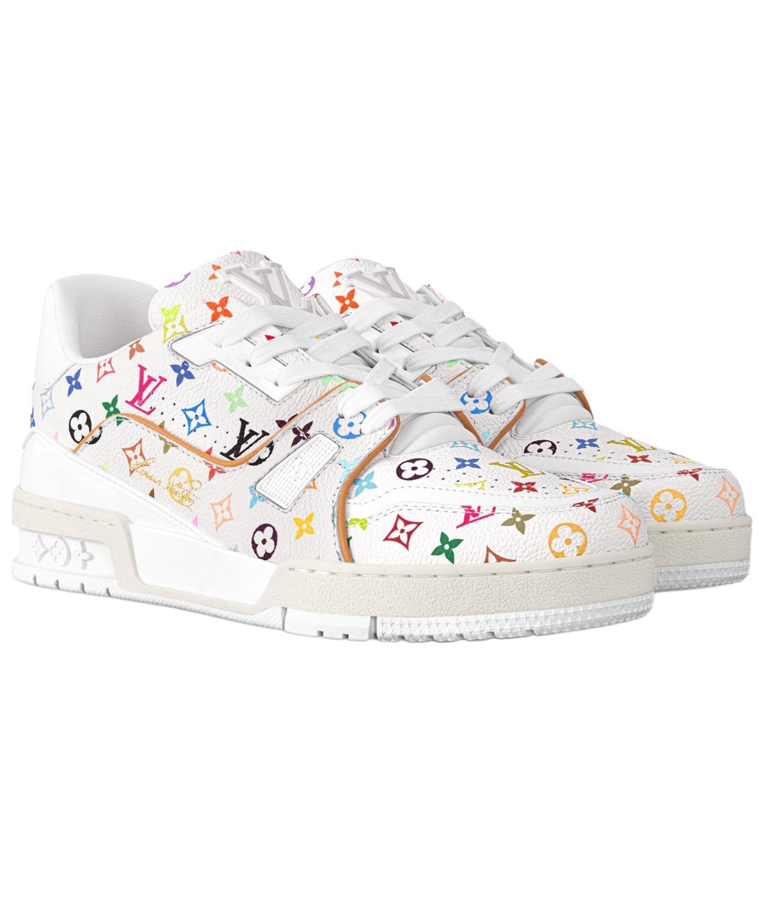 LOUIS VUITTON Белые кожаные кроссовки, фото 3