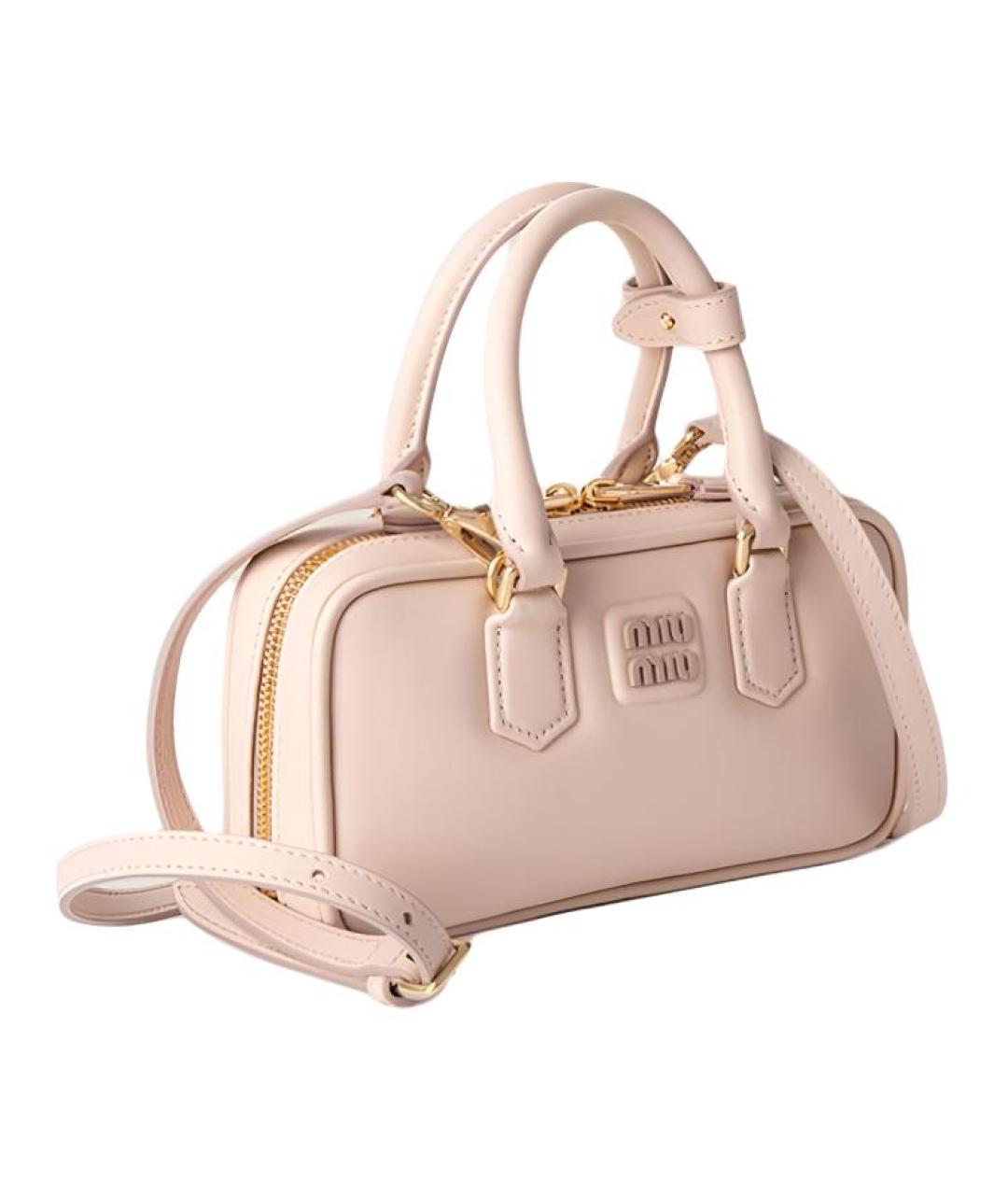 MIU MIU Розовая кожаная сумка через плечо, фото 2