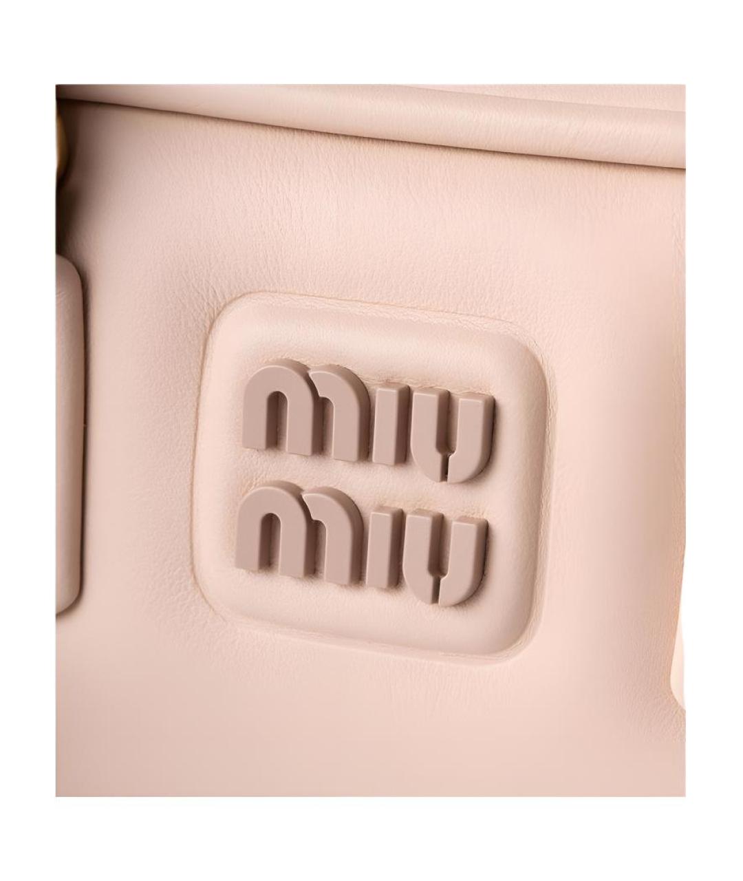 MIU MIU Розовая кожаная сумка через плечо, фото 5