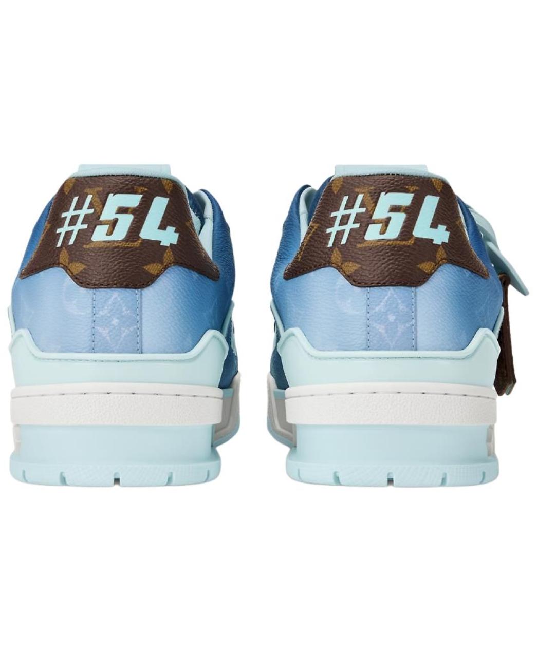 LOUIS VUITTON Синие кожаные кроссовки, фото 4