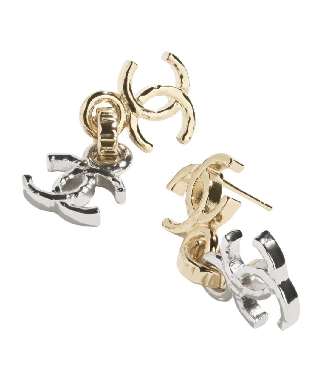 CHANEL Золотые металлические серьги, фото 2