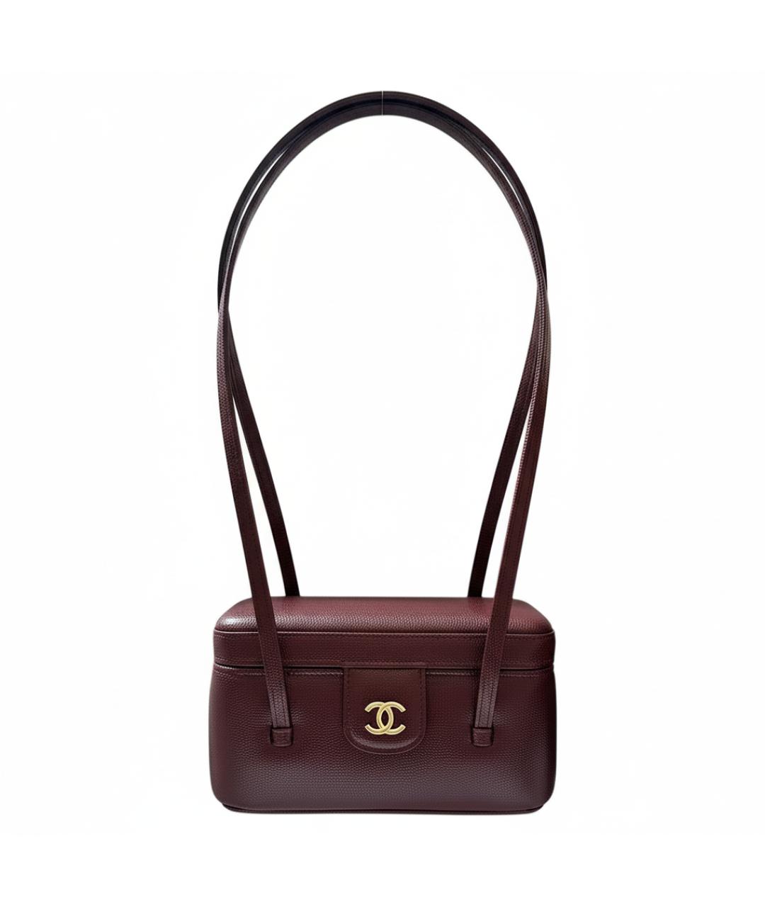 CHANEL Бордовая кожаная сумка через плечо, фото 1