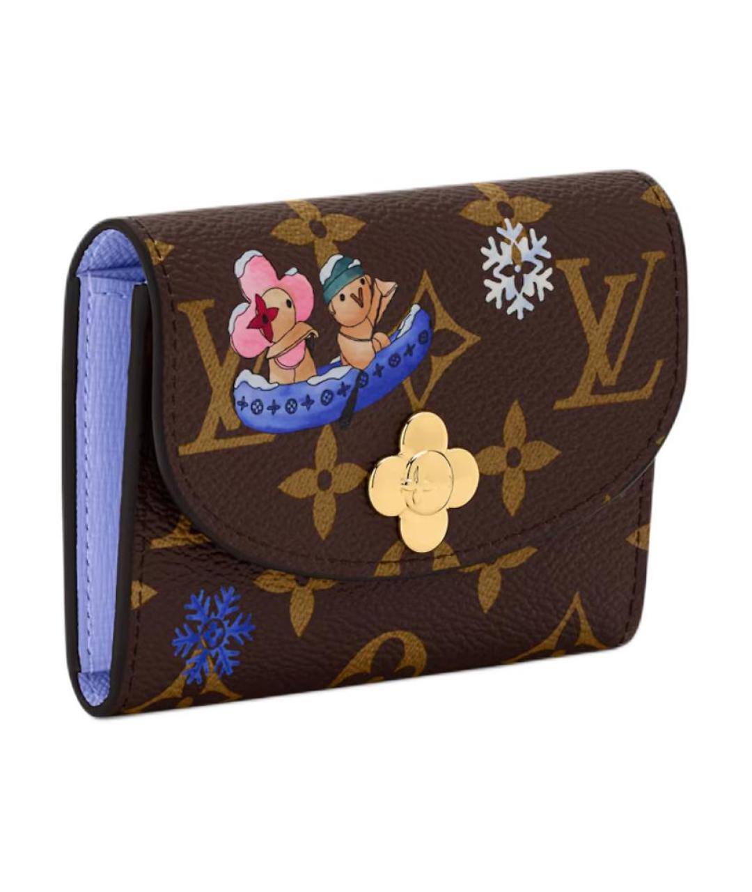 LOUIS VUITTON Коричневый кожаный кошелек, фото 2