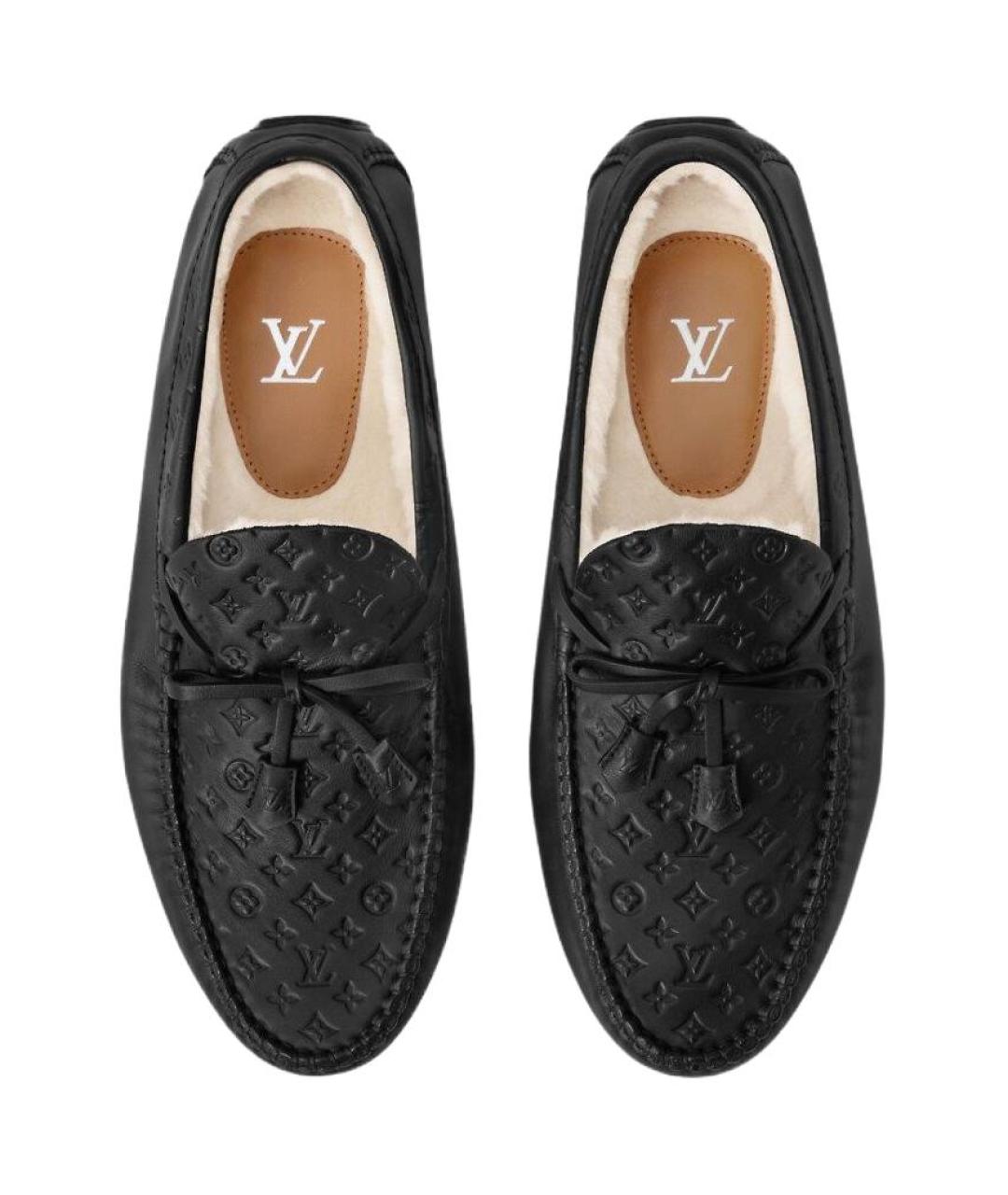 LOUIS VUITTON Черные кожаные лоферы, фото 4